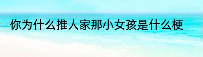 你为什么推人家那小女孩是什么梗