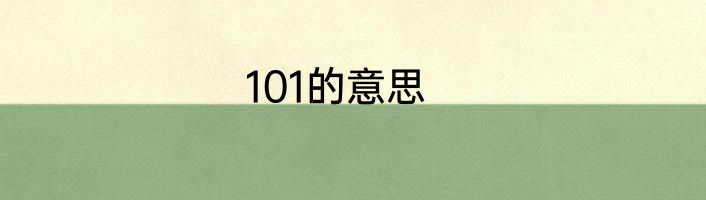101的意思