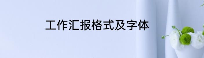 工作汇报格式及字体