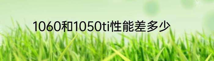 1060和1050ti性能差多少