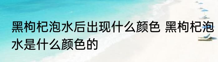 黑枸杞泡水后出现什么颜色 黑枸杞泡水是什么颜色的