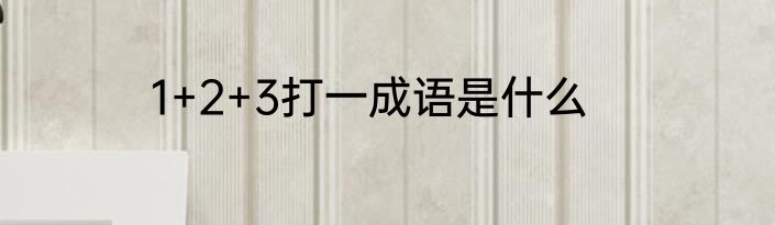 1+2+3打一成语是什么
