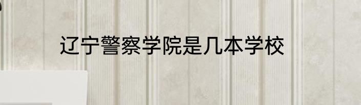 辽宁警察学院是几本学校