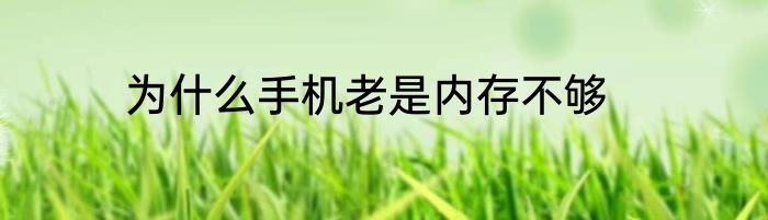 为什么手机老是内存不够