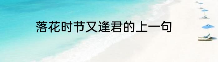 落花时节又逢君的上一句