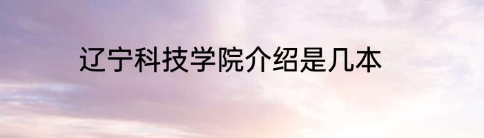 辽宁科技学院介绍是几本
