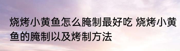 烧烤小黄鱼怎么腌制最好吃 烧烤小黄鱼的腌制以及烤制方法