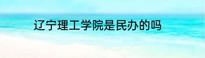 辽宁理工学院是民办的吗