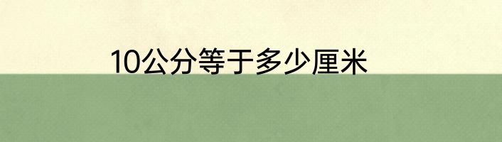 10公分等于多少厘米