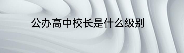 公办高中校长是什么级别