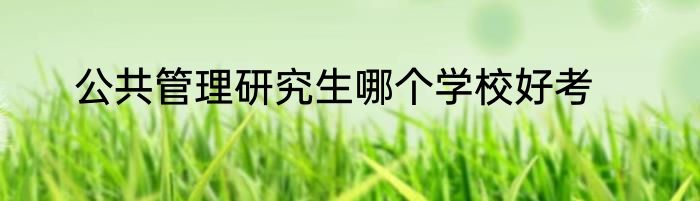 公共管理研究生哪个学校好考