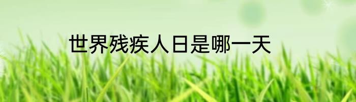 世界残疾人日是哪一天