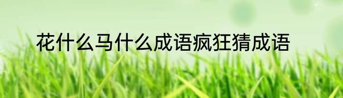 花什么马什么成语疯狂猜成语