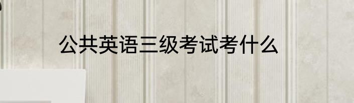 公共英语三级考试考什么