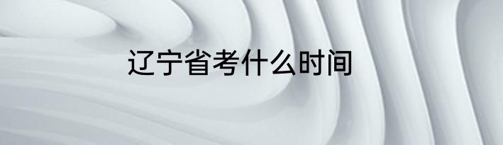 辽宁省考什么时间
