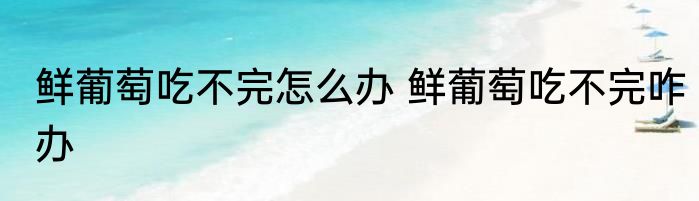 鲜葡萄吃不完怎么办 鲜葡萄吃不完咋办