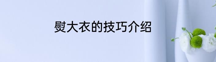 熨大衣的技巧介绍