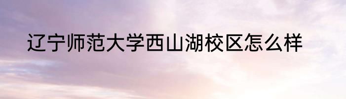辽宁师范大学西山湖校区怎么样
