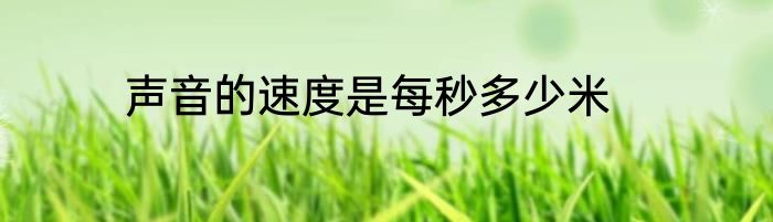 声音的速度是每秒多少米