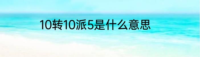 10转10派5是什么意思