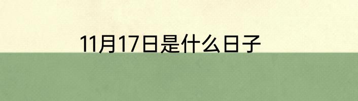 11月17日是什么日子