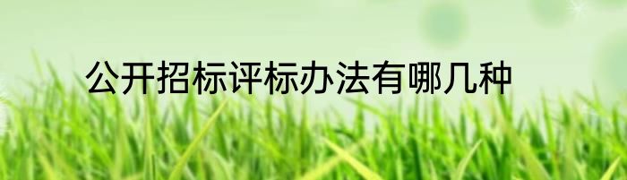 公开招标评标办法有哪几种