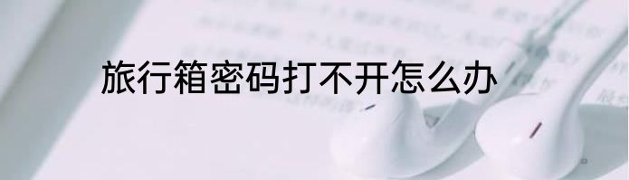 旅行箱密码打不开怎么办