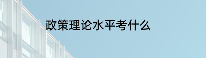 政策理论水平考什么