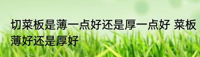 切菜板是薄一点好还是厚一点好 菜板薄好还是厚好