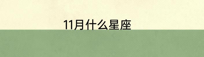 11月什么星座