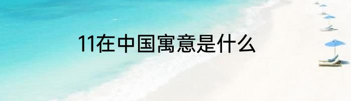 11在中国寓意是什么