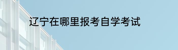 辽宁在哪里报考自学考试