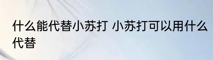 什么能代替小苏打 小苏打可以用什么代替
