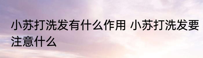 小苏打洗发有什么作用 小苏打洗发要注意什么