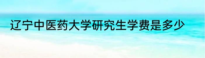 辽宁中医药大学研究生学费是多少