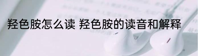 羟色胺怎么读 羟色胺的读音和解释