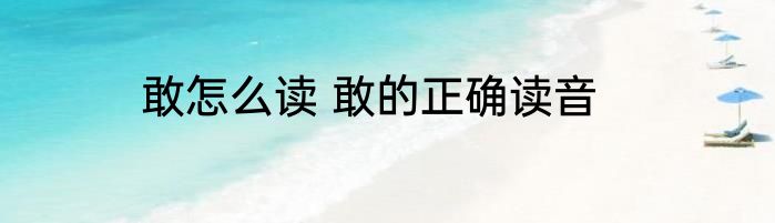 敢怎么读 敢的正确读音