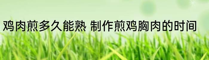 鸡肉煎多久能熟 制作煎鸡胸肉的时间