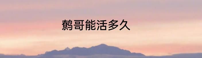 鹩哥能活多久