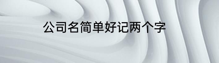 公司名简单好记两个字