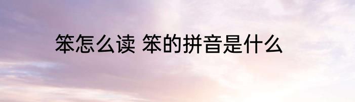 笨怎么读 笨的拼音是什么