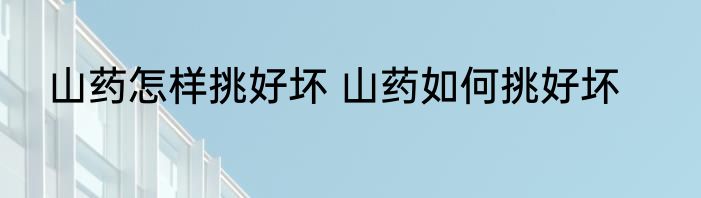 山药怎样挑好坏 山药如何挑好坏