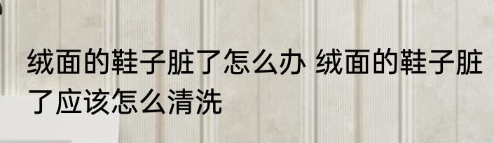 绒面的鞋子脏了怎么办 绒面的鞋子脏了应该怎么清洗