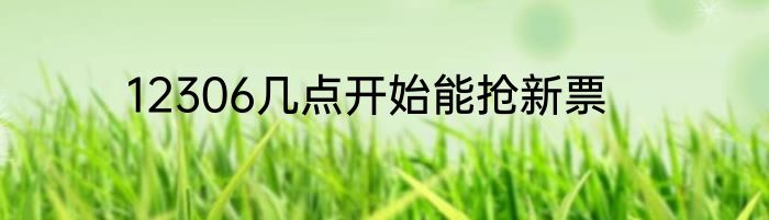 12306几点开始能抢新票