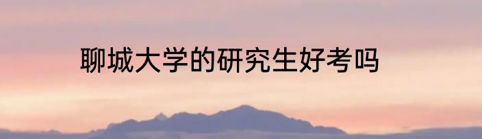 聊城大学的研究生好考吗