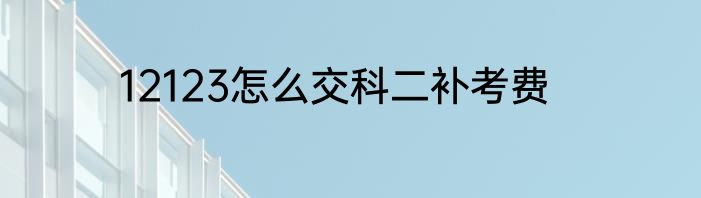 12123怎么交科二补考费