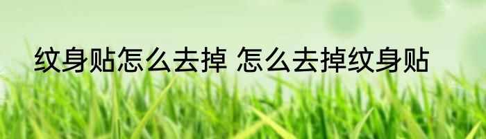 纹身贴怎么去掉 怎么去掉纹身贴