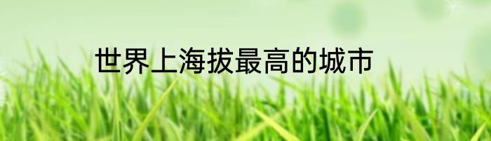 世界上海拔最高的城市