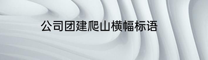 公司团建爬山横幅标语