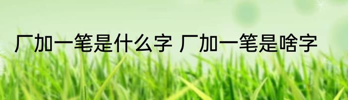 厂加一笔是什么字 厂加一笔是啥字